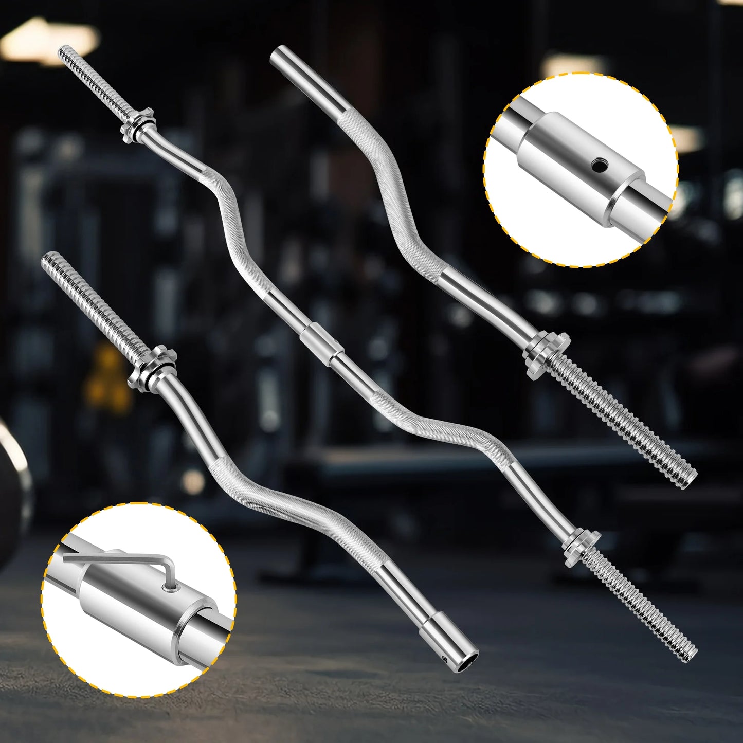 66LB 2 in 1 Adjustable Dumbbell Set with Connecting Rod, Lifting Dumbbells Plate Used as Barbell for Whole Body Workouts, Black