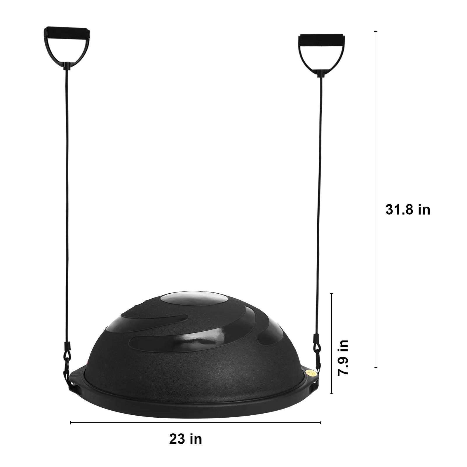 26 Inch Half Fitness Yoga Balance Ball Trainer Stability Ball Resistance Band