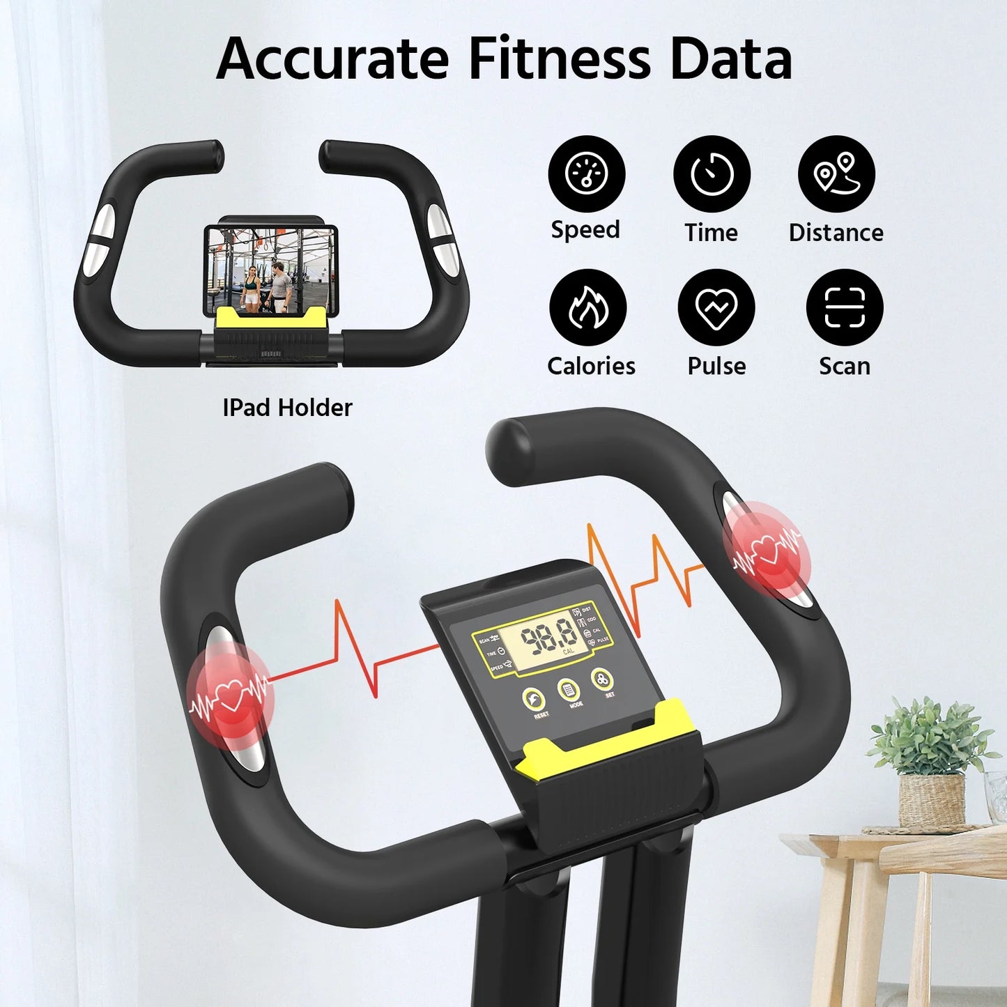 4In1 Folding Exercise Bike Indoor Cycling Bike Stationary Magnetic X Bike Gym Workout 300Lb Easy to Get On/Off