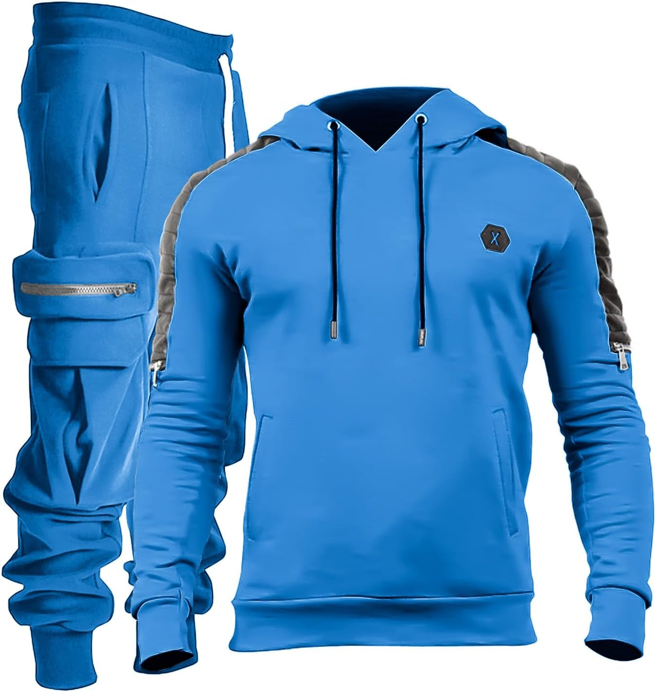 Men'S Tracksuit 2 Piece Hoodie Athletic Jogging Sweatsuits for Men Casual Sports Long Sleeve Pullover Suit Set