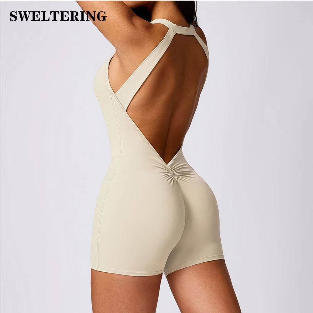 Yoga Set Women'S Tracksuit Jumpsuits One Piece Fitness Bodysuit Workout Rompers Sportswear Gym Set Workout Clothes for Women