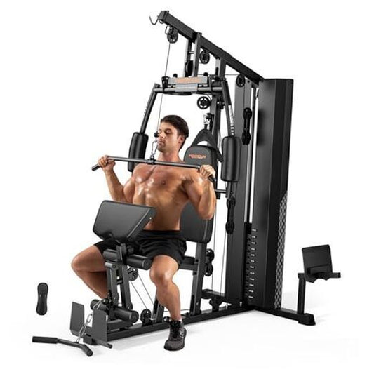 Home Gym with 154LBS Weight Stack, Multi Exercise Equipment with Leg Press,