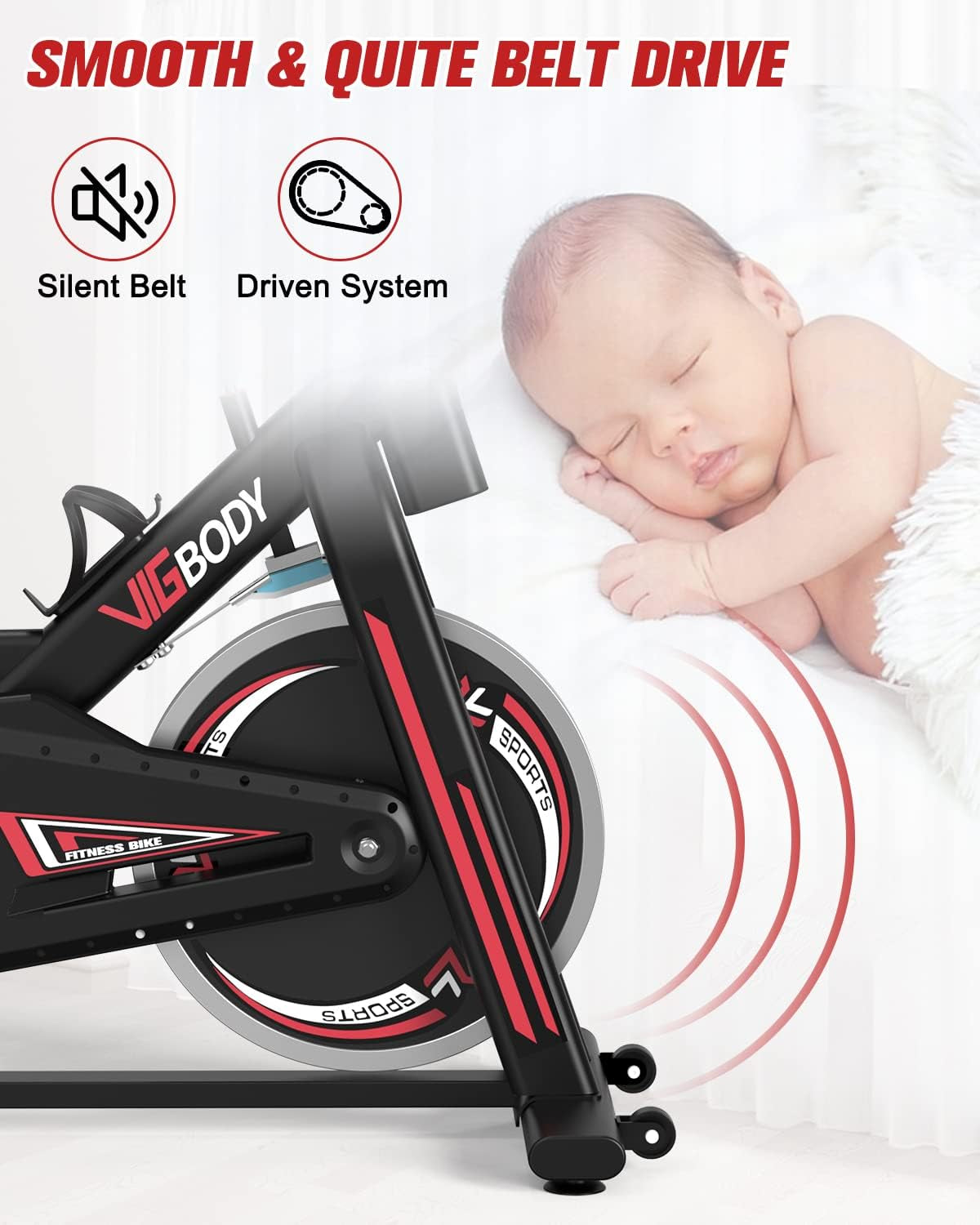 Stationary Exercise Bike Indoor Cycling Bike for Cardio Workout, with Comfortable Seat Cushion, LCD Monitor for Home Training Bike