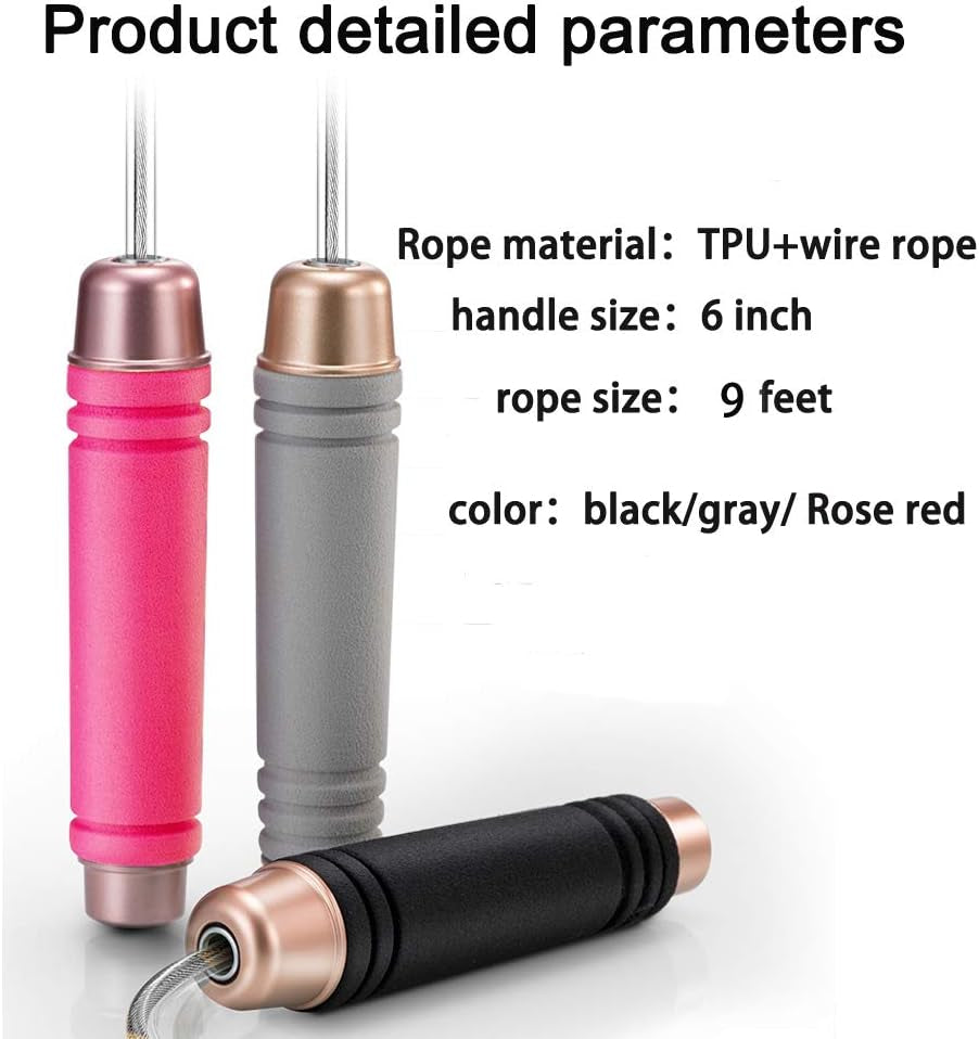 Weighted Jump Rope for Handle,Tangle-Free PU Wire Rope with Bearing Comfortable Foam Handle,Skipping Rope for Workout and Fitness Training for Men Women and Kids