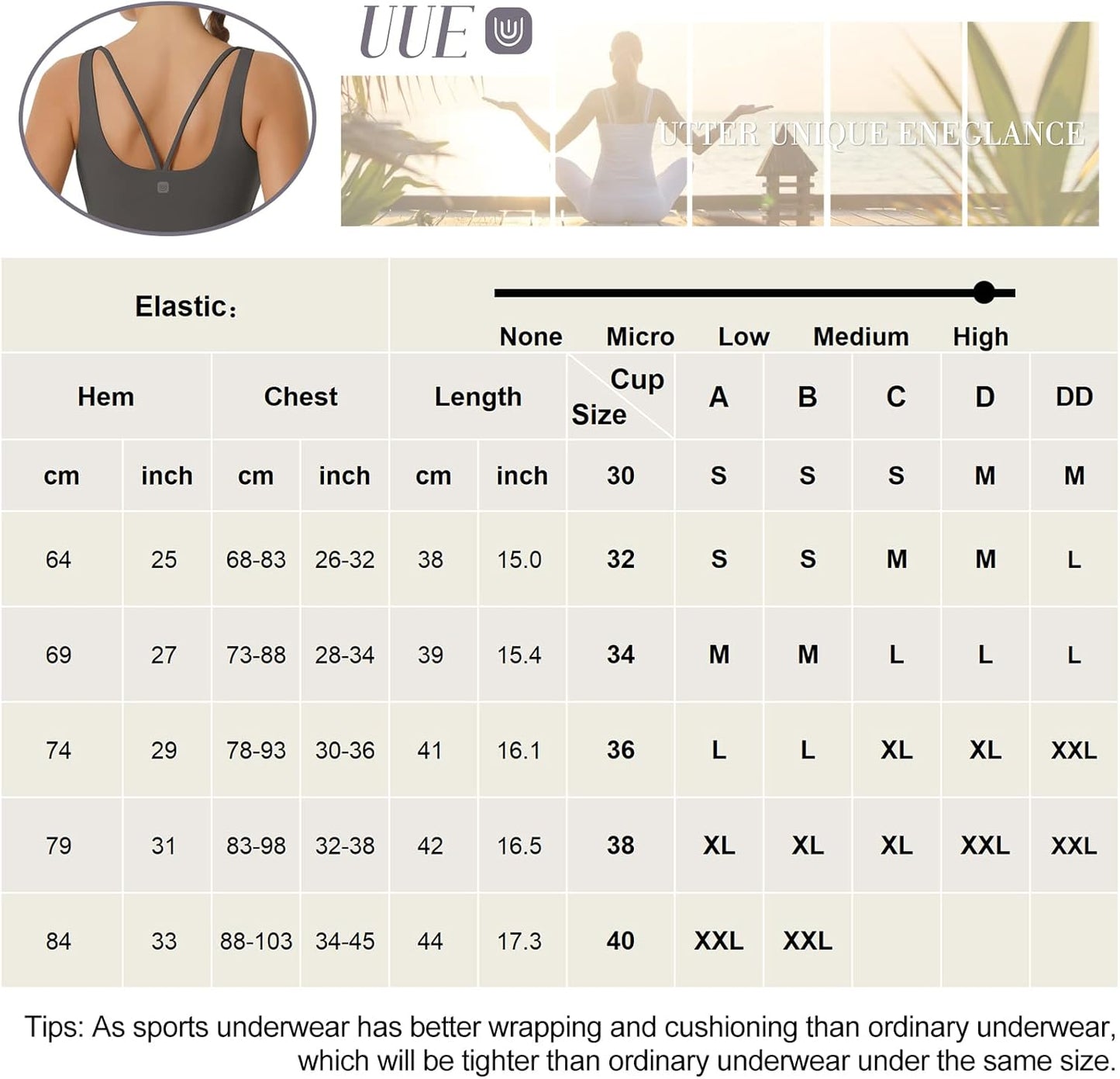 Sports Bra for Women, Longline Padded Strappy Sports Bras Medium Support Yoga Gym Running Workout Crop Tank Tops