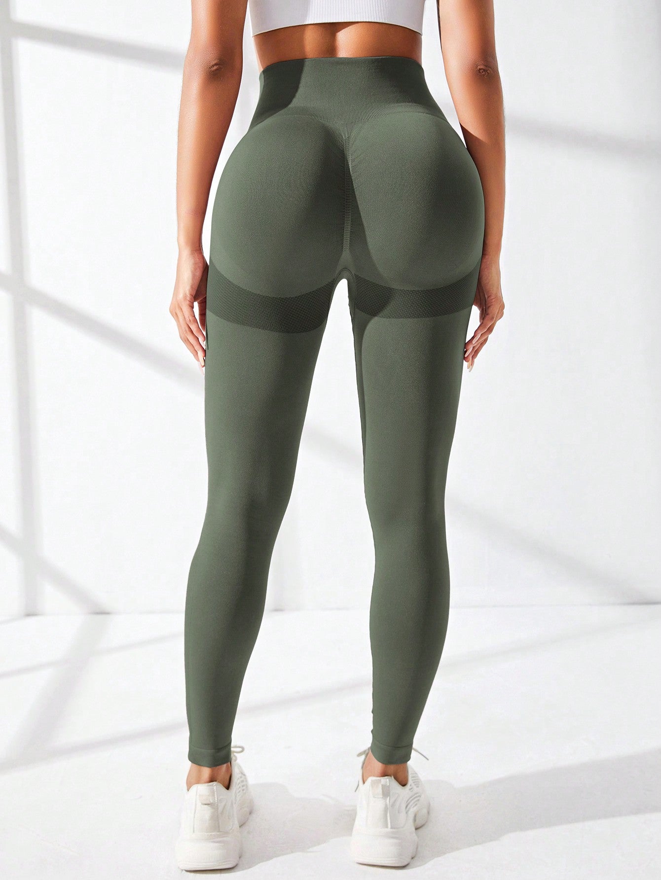 SHEIN Sport Studio Wide Waistband Colorblock Sports Leggings
