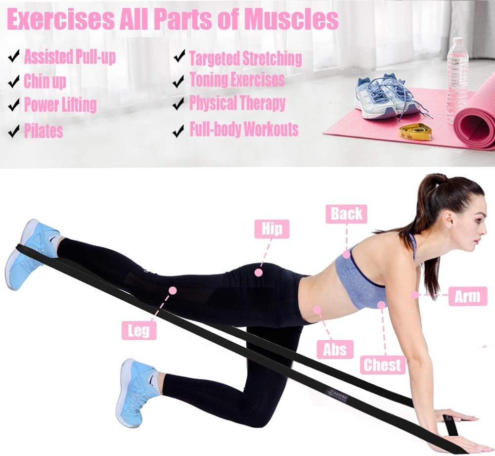 Fabric Long Resistance Bands Set - Full Body Workout Bands Resistance for Women Pull up Assistance Bands for Weight Training,Resistance Training, Physical Therapy,Home Workouts 1
