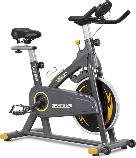 Exercise Bikes Stationary Bike with Adjustable Magnetic Resistance Belt Drive Bicycle with Comfortable Seat Cushion
