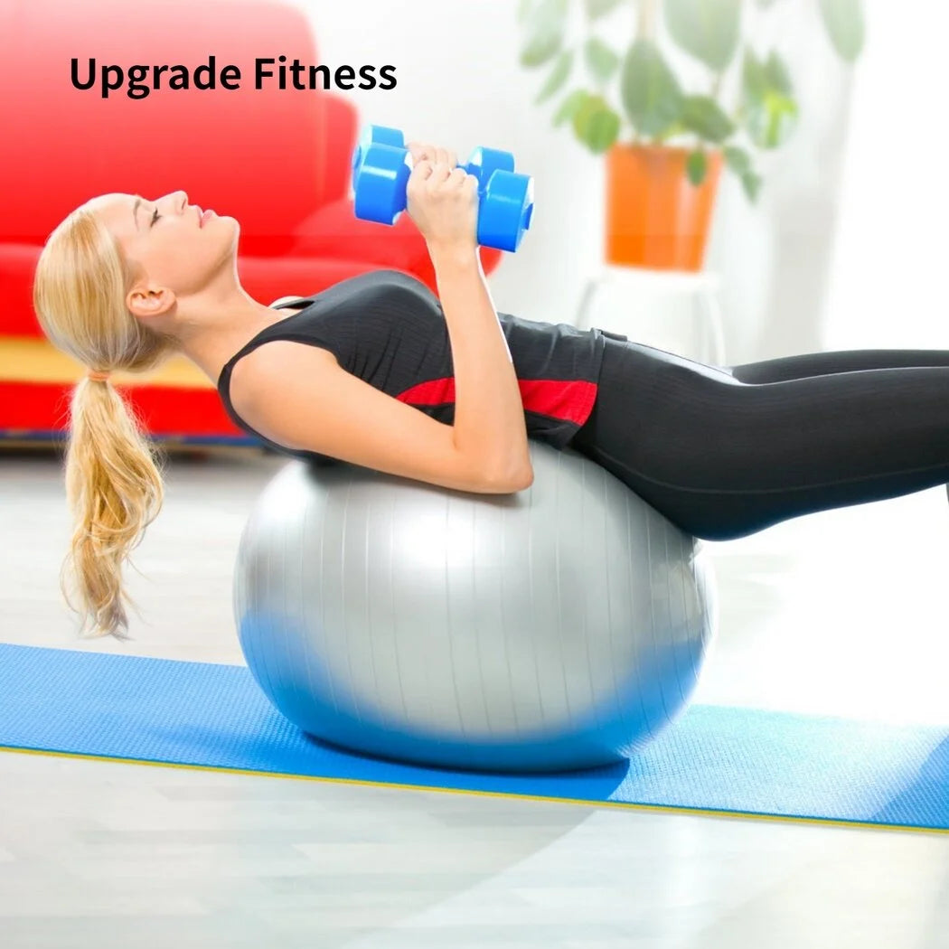 Cardio Drumming Equipment Set, Fitness Balance Ball with Pump & 3.2Oz Sticks, Aerobic Exercise Ball for Workouts, Stability, Pilates, Yoga, Pregnancy Gymnastics