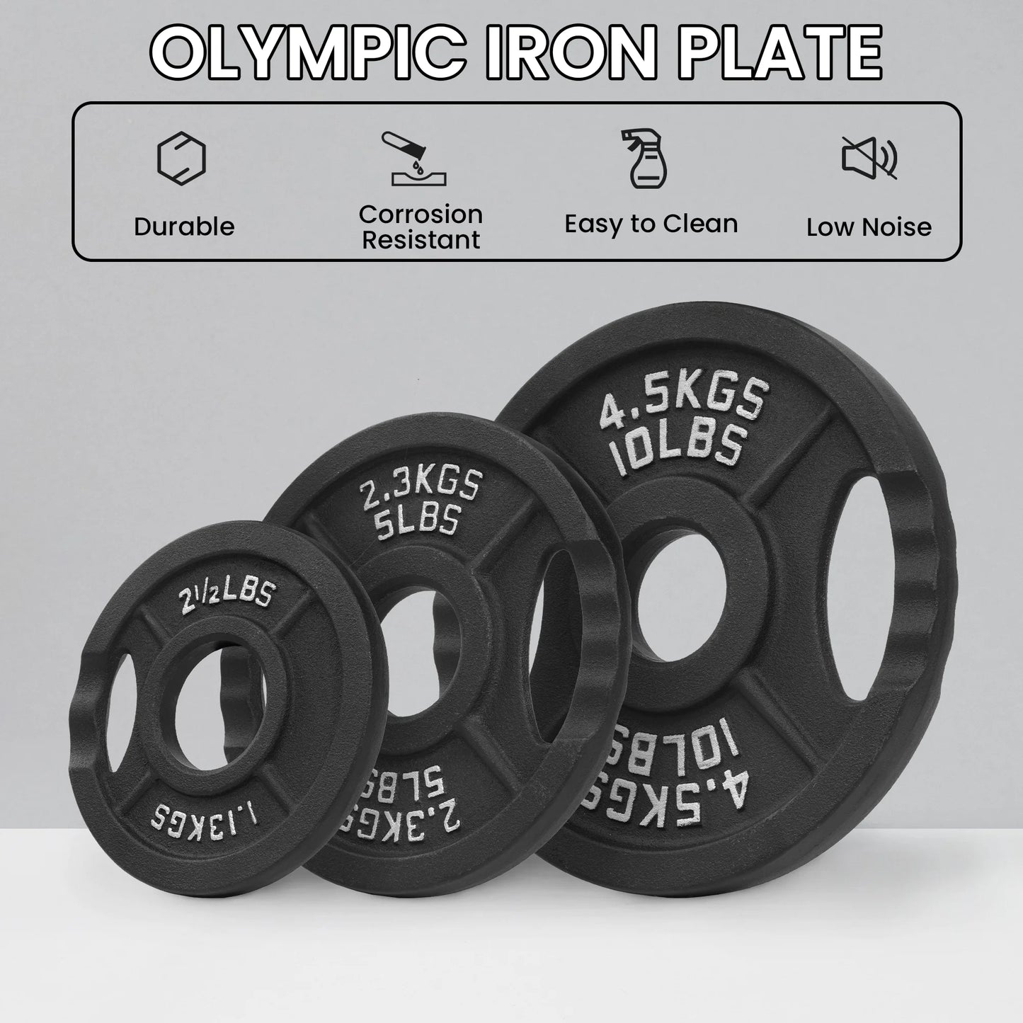 Classic Cast Iron Weight Plates for Strength Training, 2-Inch, 35-Pound, Set