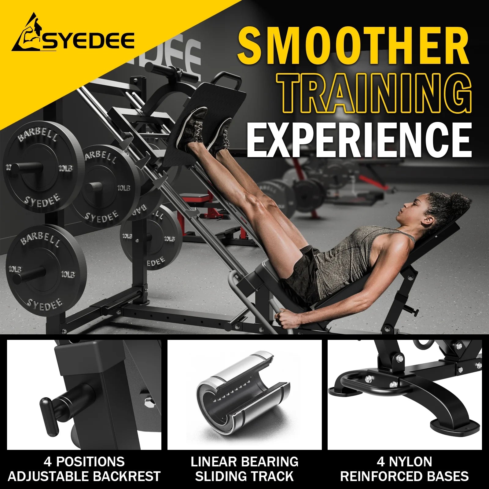 Leg Press Machine, Leg Press with 1500LBS Capacity and Double Safety Guarantee, Only Cover 14.18 Square Feet