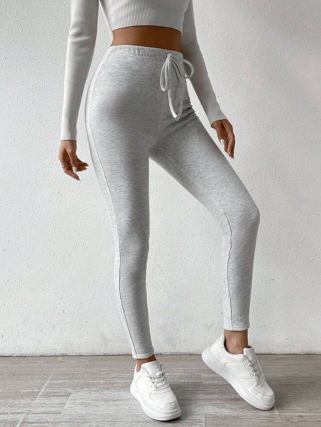 SHEIN Chicease Knot Front Thermal Lined Leggings