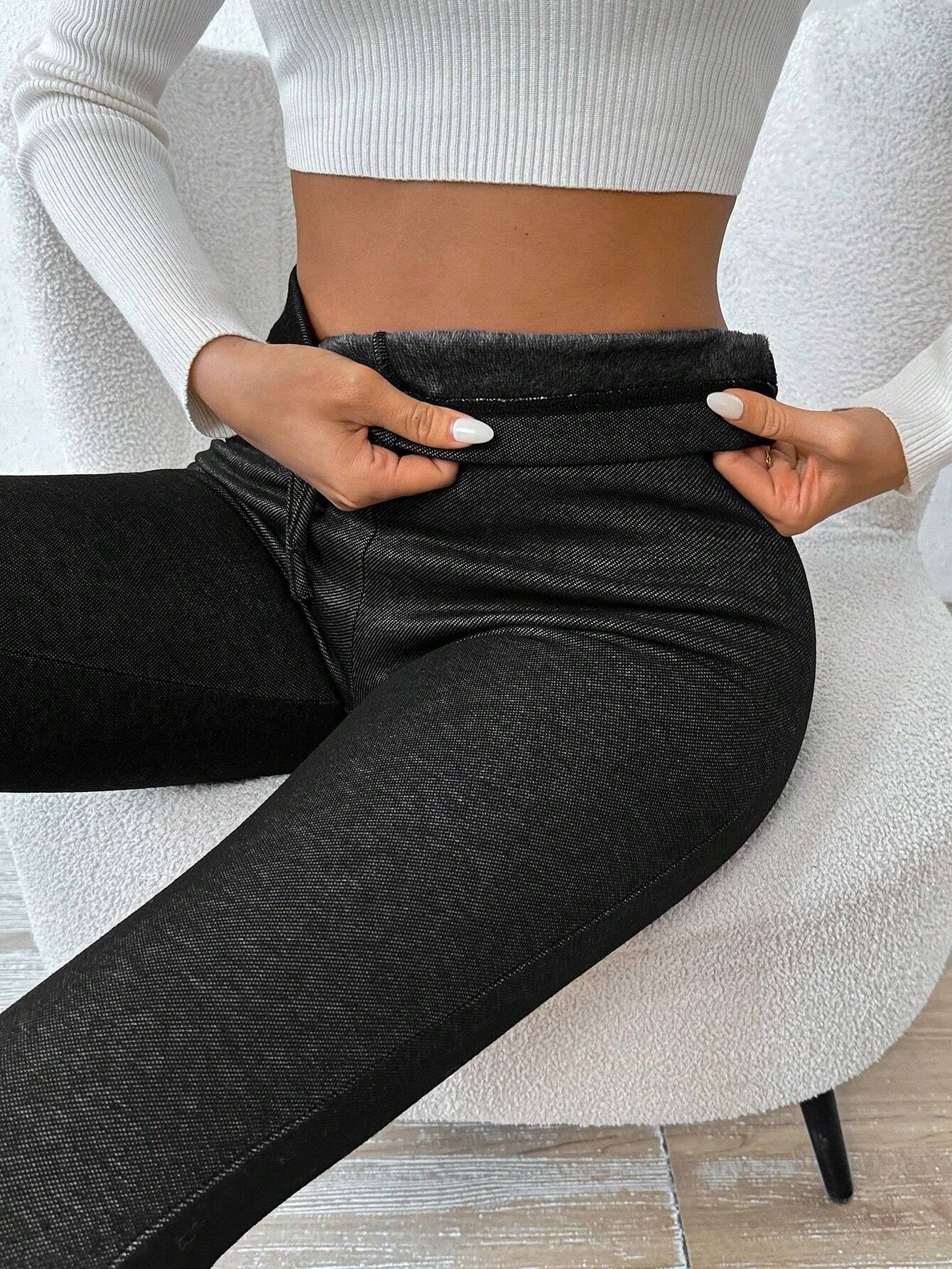 SHEIN Chicease Knot Front Thermal Lined Leggings