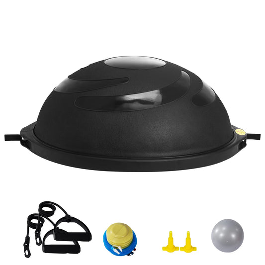 26 Inch Half Fitness Yoga Balance Ball Trainer Stability Ball Resistance Band