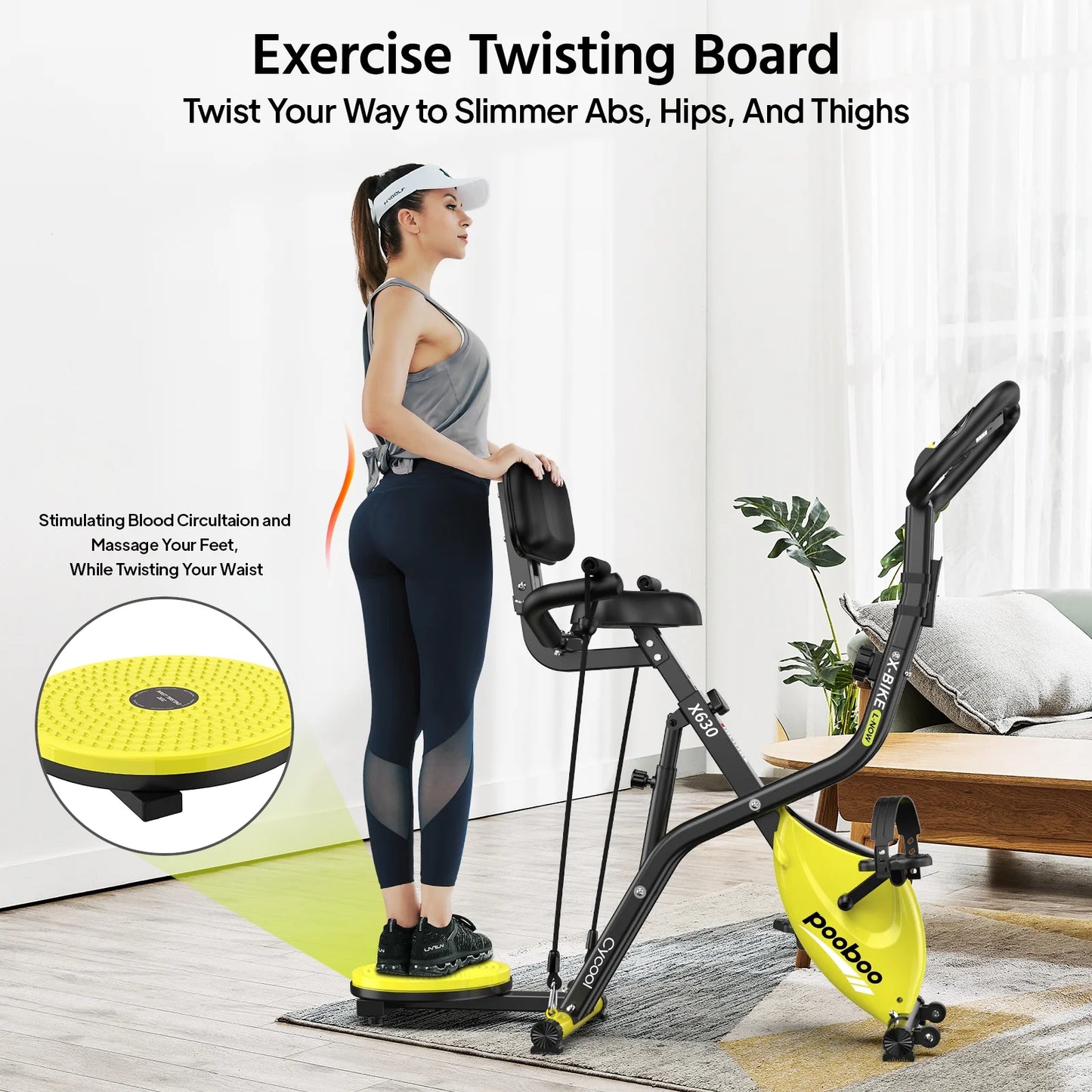 4In1 Folding Exercise Bike Indoor Cycling Bike Stationary Magnetic X Bike Gym Workout 300Lb Easy to Get On/Off