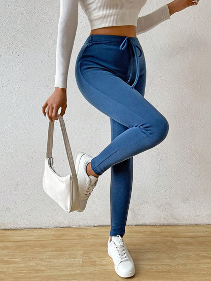 SHEIN Chicease Knot Front Thermal Lined Leggings