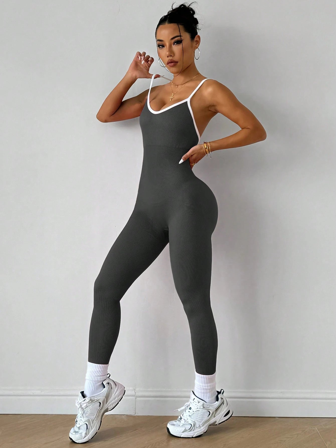 Slayoga Women'S Ribbed Yoga Jumpsuit Pants