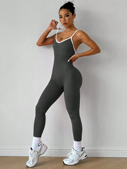 Slayoga Women'S Ribbed Yoga Jumpsuit Pants