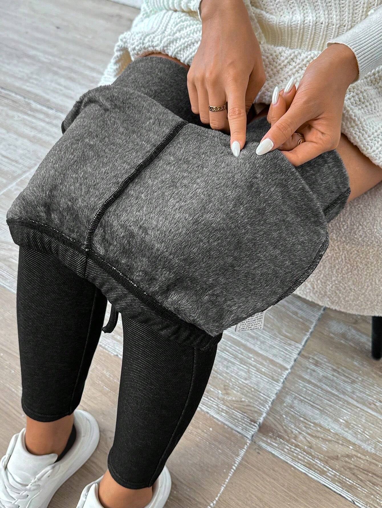 SHEIN Chicease Knot Front Thermal Lined Leggings