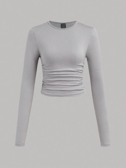 SHEIN Ezwear Multi-Pack Women Versatile Casual Simple Long Sleeve T-Shirt Valentine Day