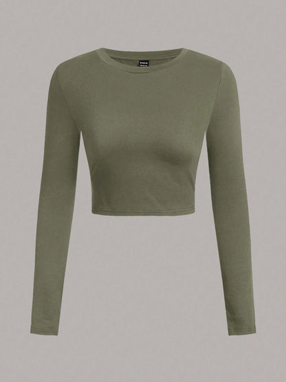 SHEIN Ezwear Multi-Pack Women Versatile Casual Simple Long Sleeve T-Shirt Valentine Day