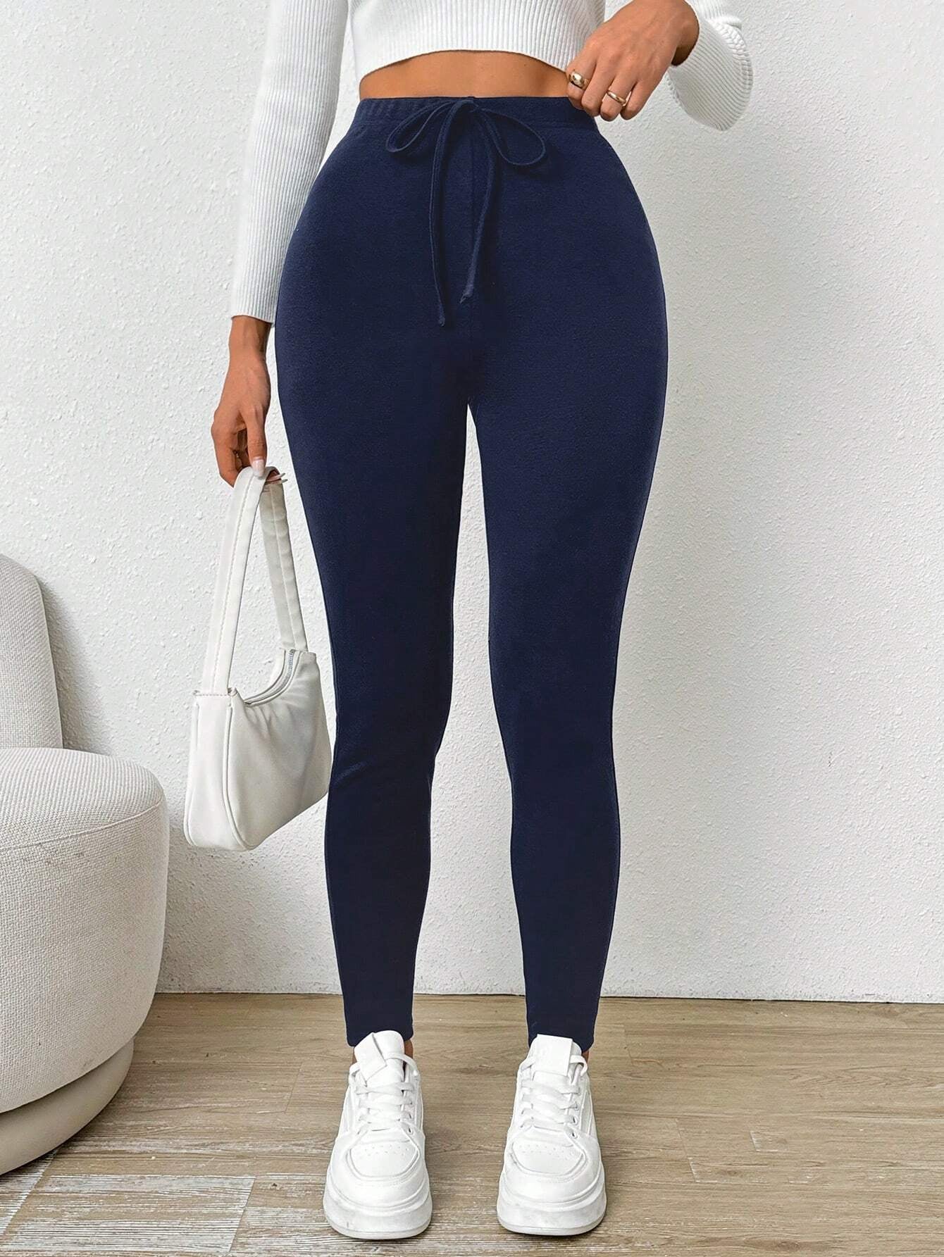 SHEIN Chicease Knot Front Thermal Lined Leggings