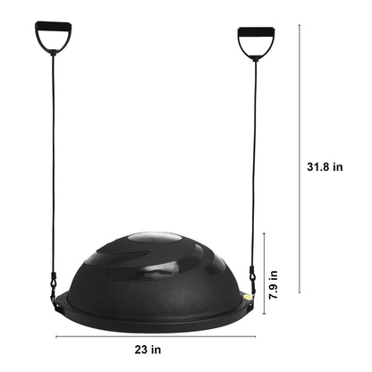 26 Inch Half Fitness Yoga Balance Ball Trainer Stability Ball Resistance Band