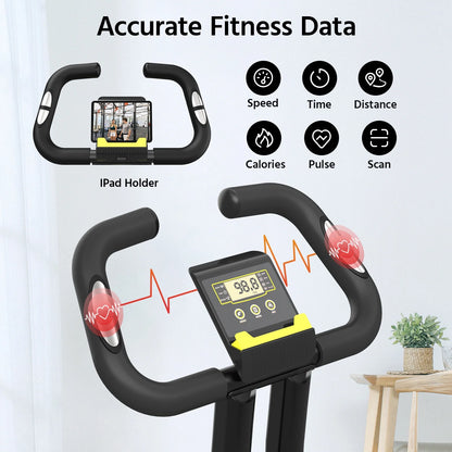 4In1 Folding Exercise Bike Indoor Cycling Bike Stationary Magnetic X Bike Gym Workout 300Lb Easy to Get On/Off
