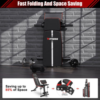 Weight Bench Adjustable Foldable Strength Training Full Body Workout Incline Gym