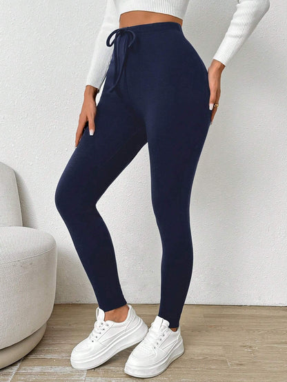 SHEIN Chicease Knot Front Thermal Lined Leggings