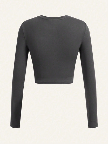 SHEIN Ezwear Multi-Pack Women Versatile Casual Simple Long Sleeve T-Shirt Valentine Day