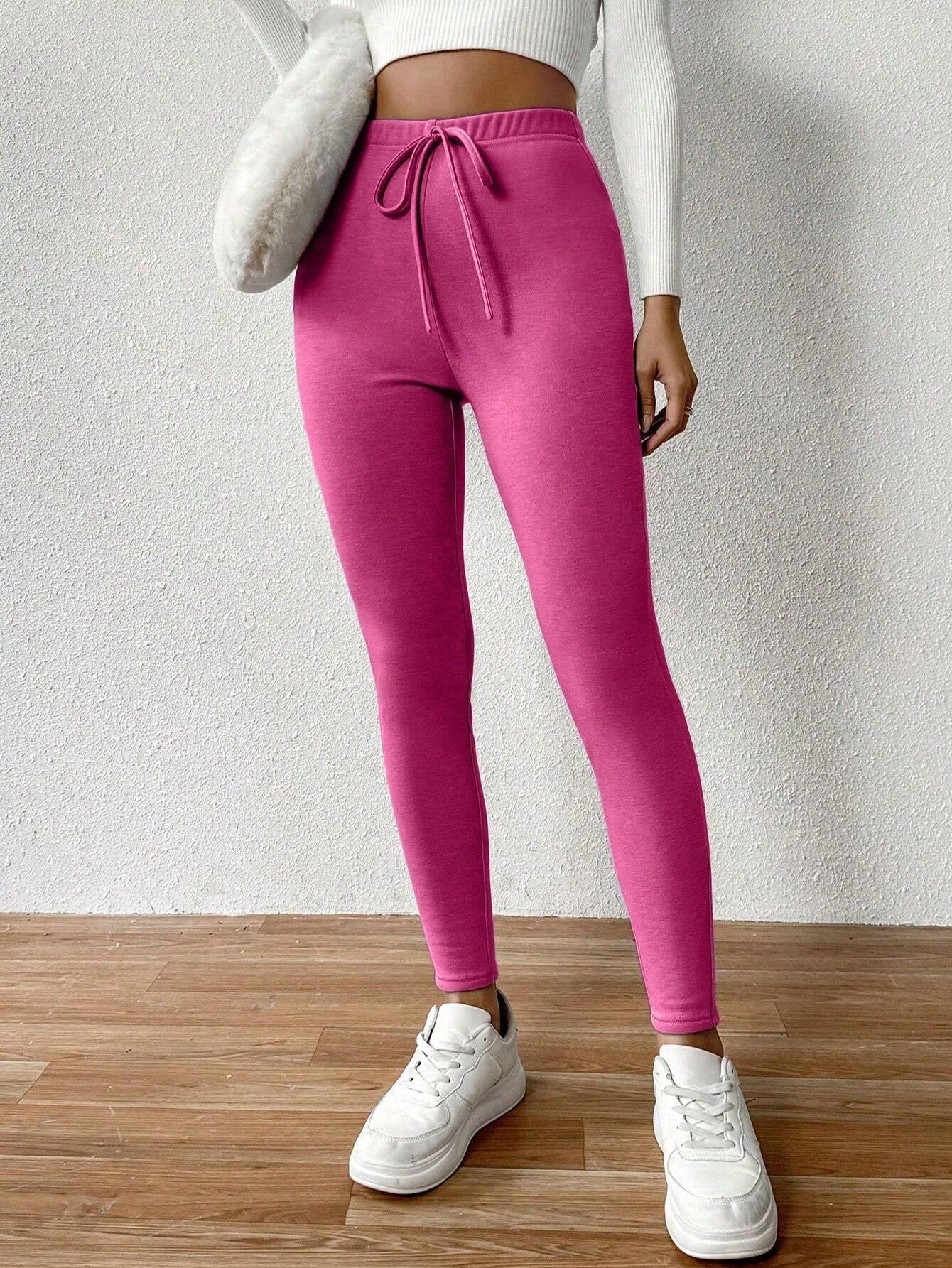 SHEIN Chicease Knot Front Thermal Lined Leggings