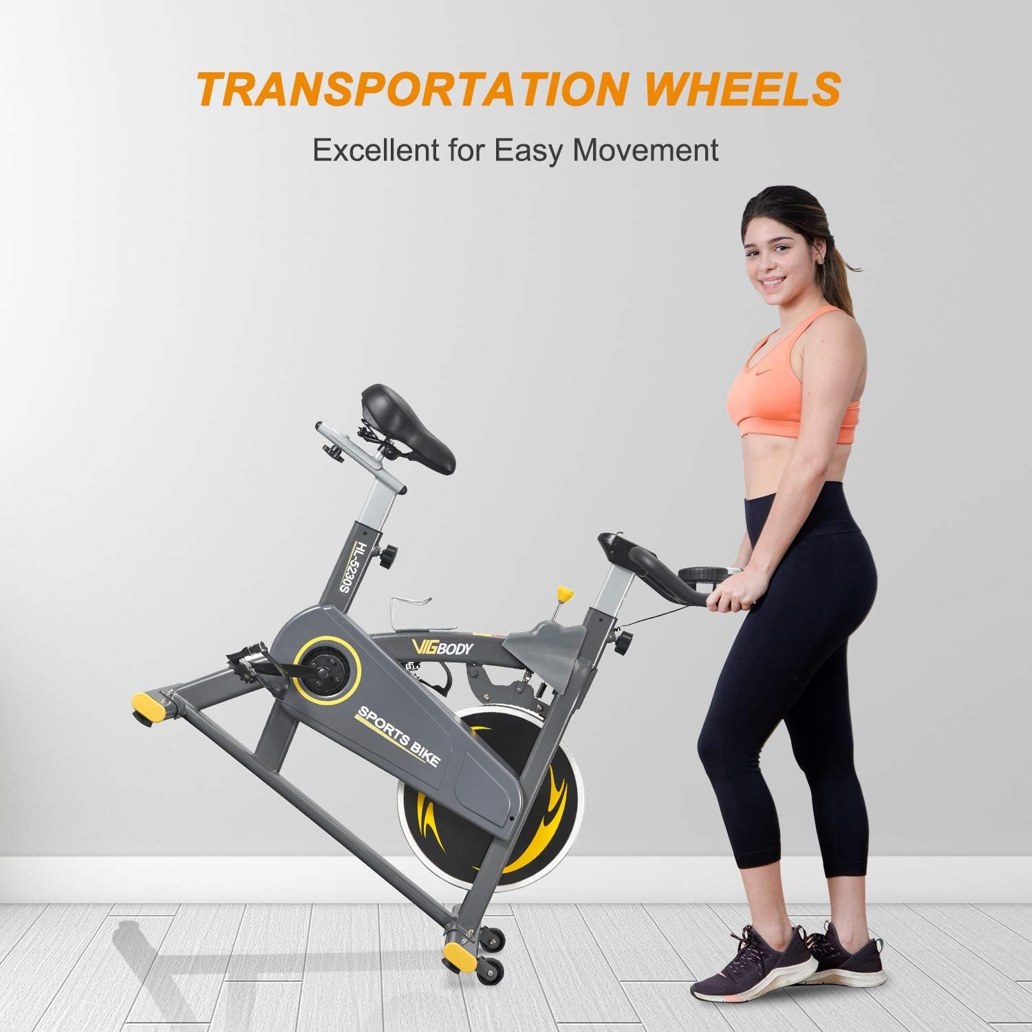 Exercise Bikes Stationary Bike with Adjustable Magnetic Resistance Belt Drive Bicycle with Comfortable Seat Cushion