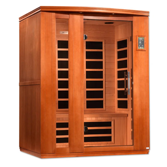Lugano 3 - Person Bluetooth Compatible FAR Infrared Sauna with Remote Control in Hemlock