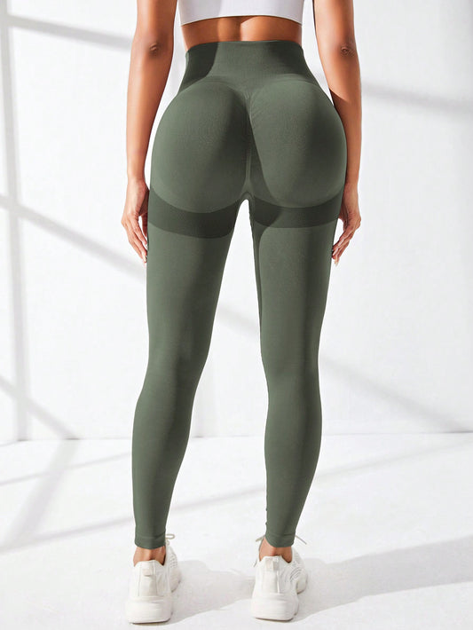 SHEIN Sport Studio Wide Waistband Colorblock Sports Leggings