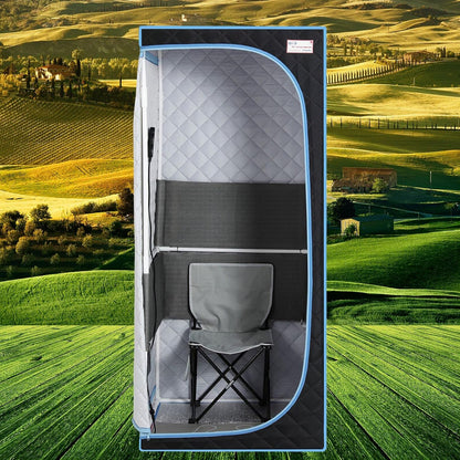 Portable Infrared Sauna for Home Full Size Black Infrared Sauna Tent for Spa with Heating Foot Pad and Portable Chair(Infrared,Black)