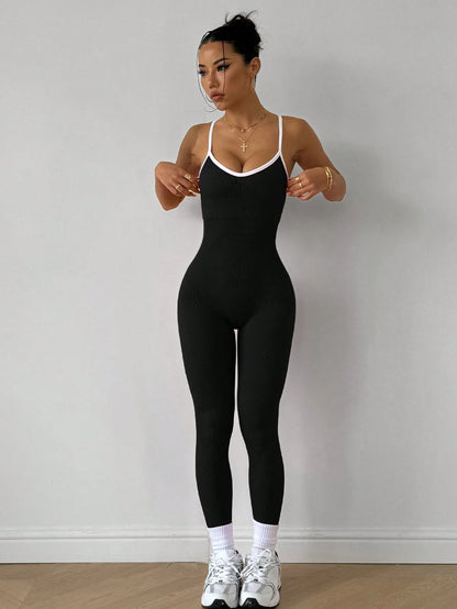 Slayoga Women'S Ribbed Yoga Jumpsuit Pants