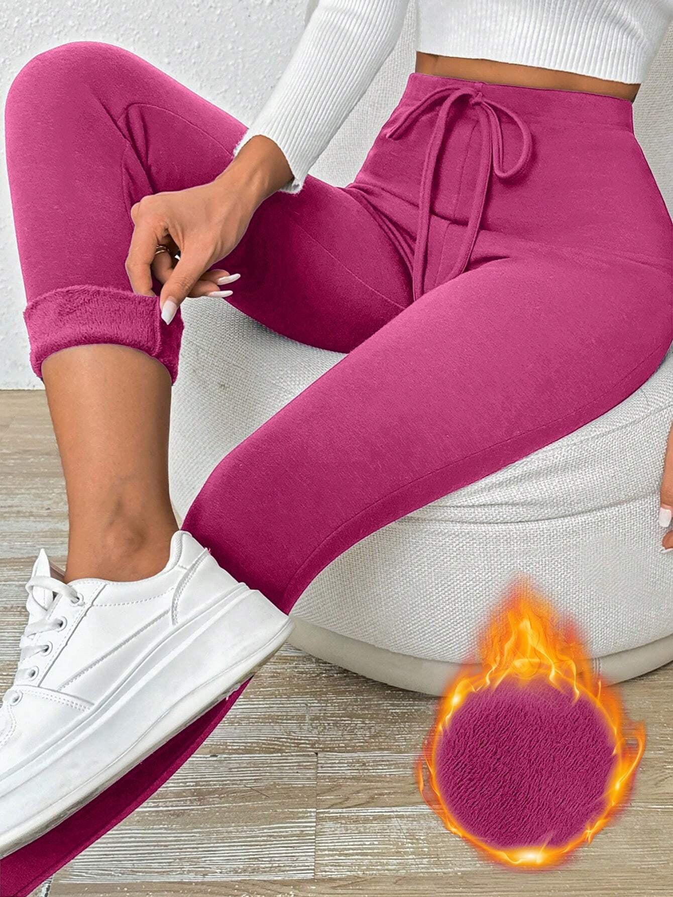 SHEIN Chicease Knot Front Thermal Lined Leggings
