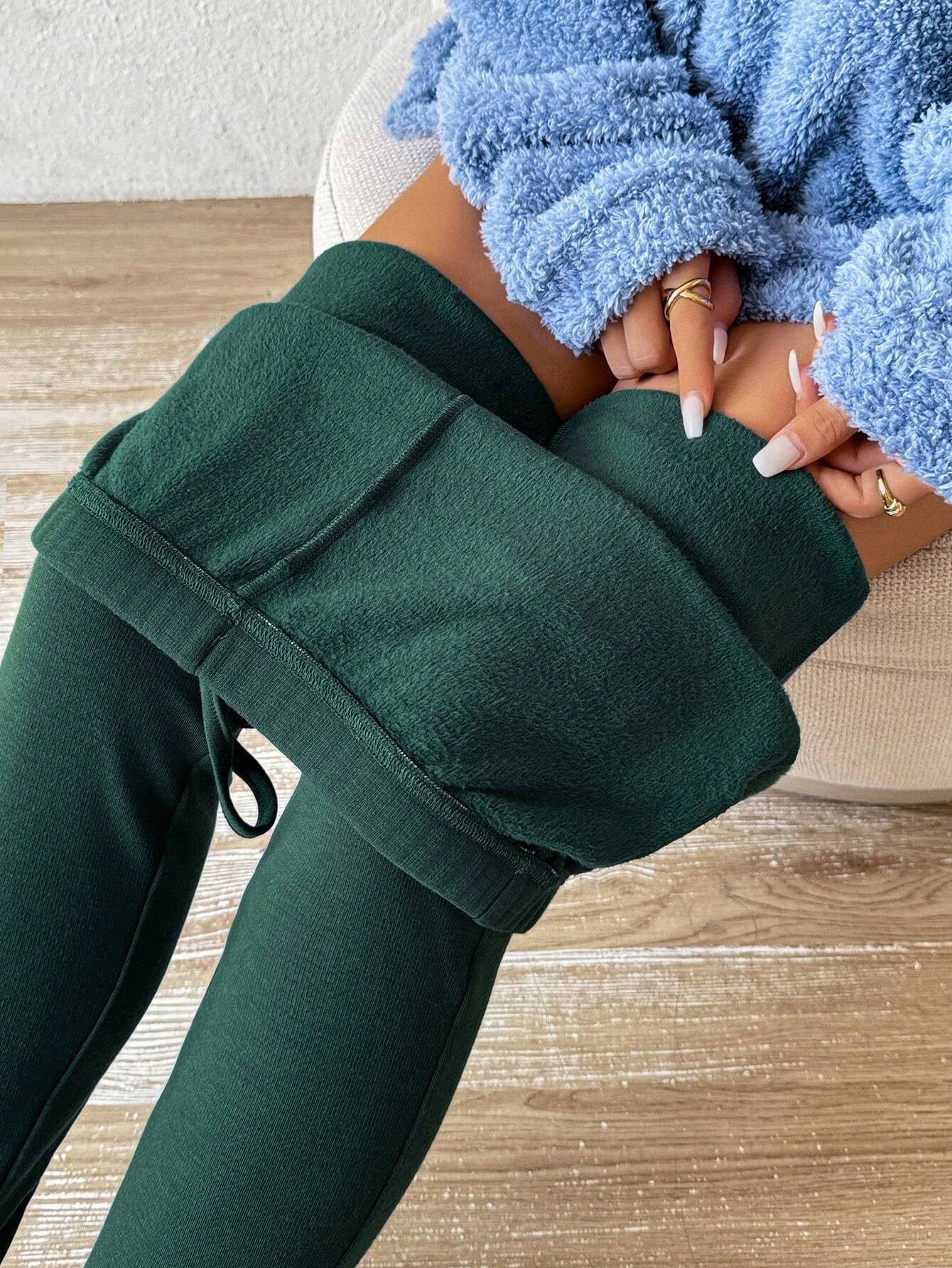 SHEIN Chicease Knot Front Thermal Lined Leggings