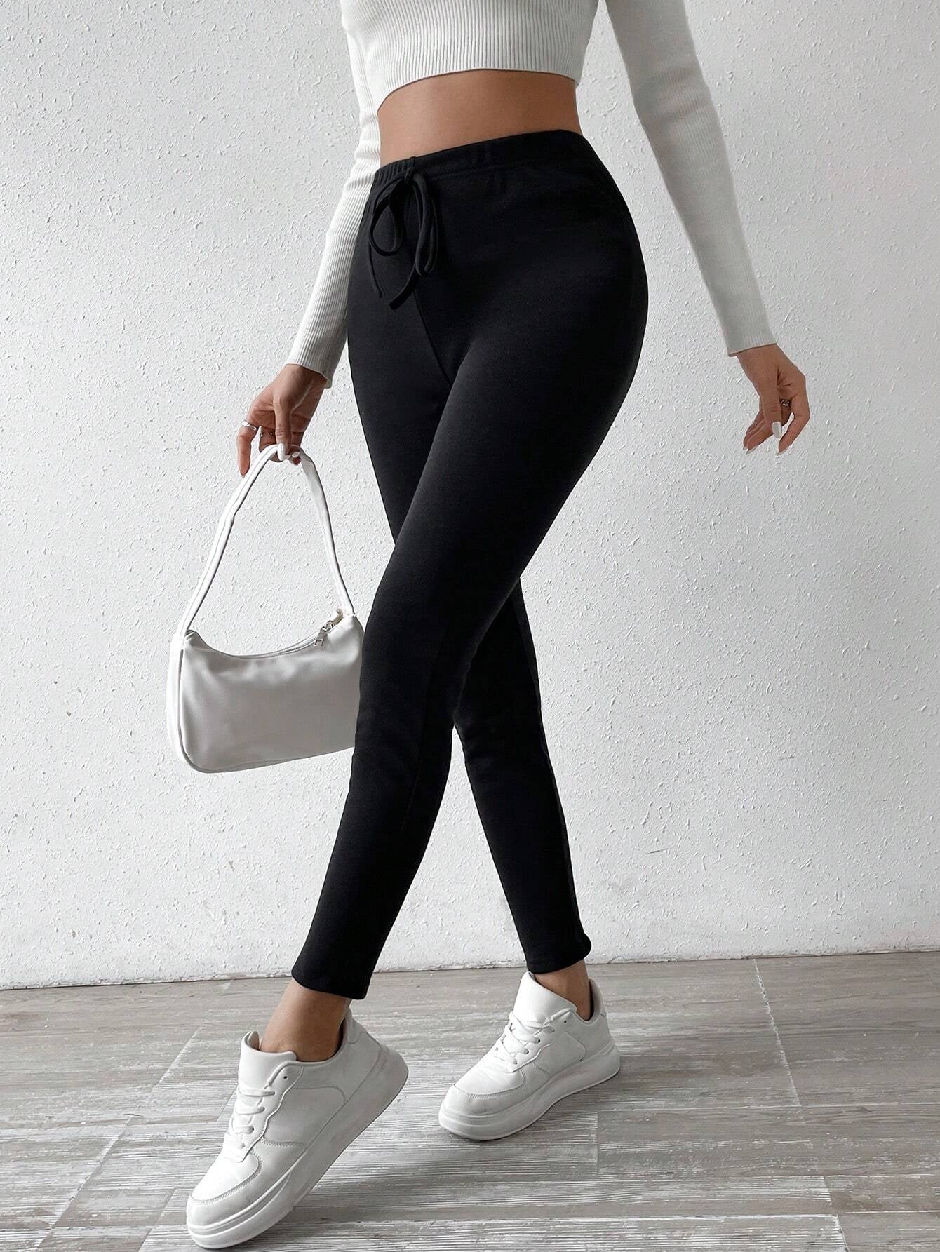 SHEIN Chicease Knot Front Thermal Lined Leggings