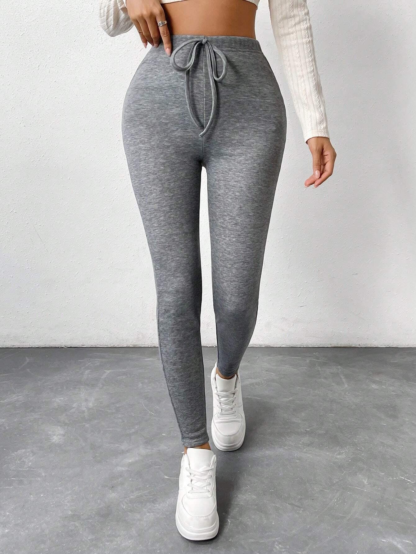 SHEIN Chicease Knot Front Thermal Lined Leggings