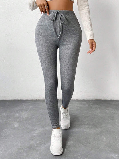 SHEIN Chicease Knot Front Thermal Lined Leggings