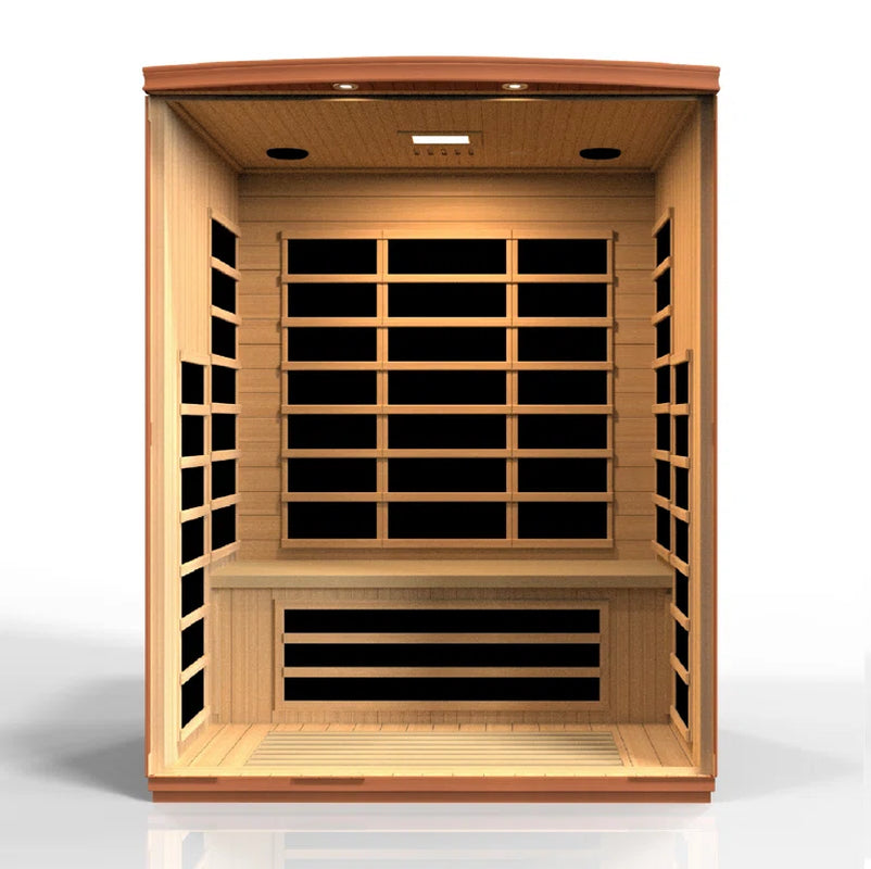 Lugano 3 - Person Bluetooth Compatible FAR Infrared Sauna with Remote Control in Hemlock