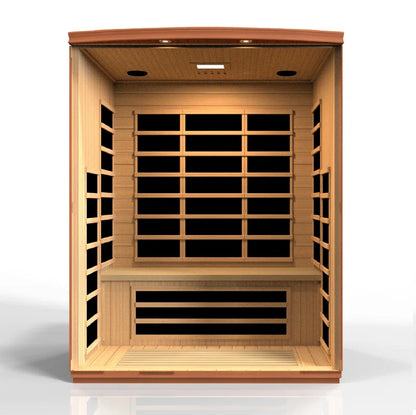 Lugano 3 - Person Bluetooth Compatible FAR Infrared Sauna with Remote Control in Hemlock