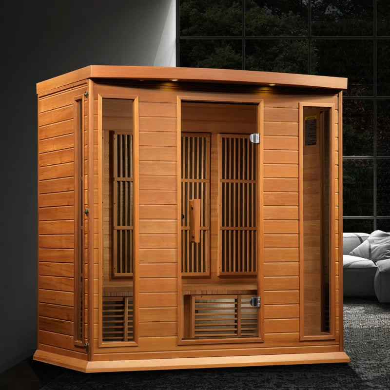 Maxxus 4 - Person Bluetooth Compatible FAR Infrared Sauna in Hemlock