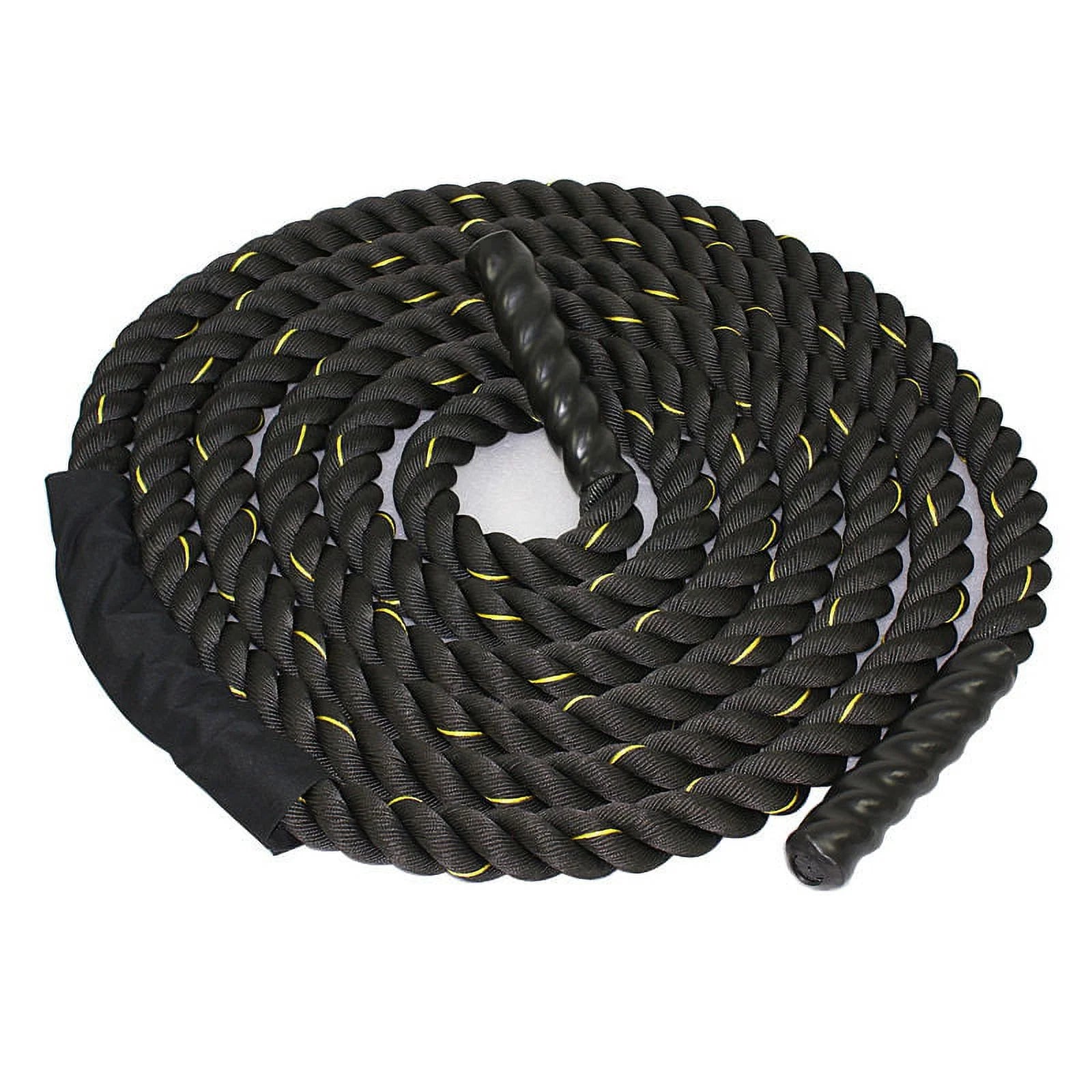 .5" Workout Strength Training Undulation Poly Dacron Battle Rope Black (40Ft)