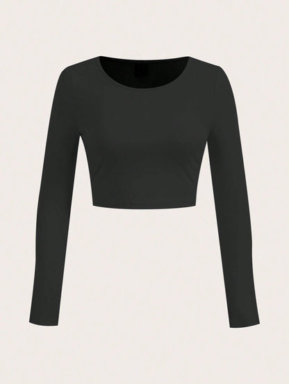 SHEIN Ezwear Multi-Pack Women Versatile Casual Simple Long Sleeve T-Shirt Valentine Day