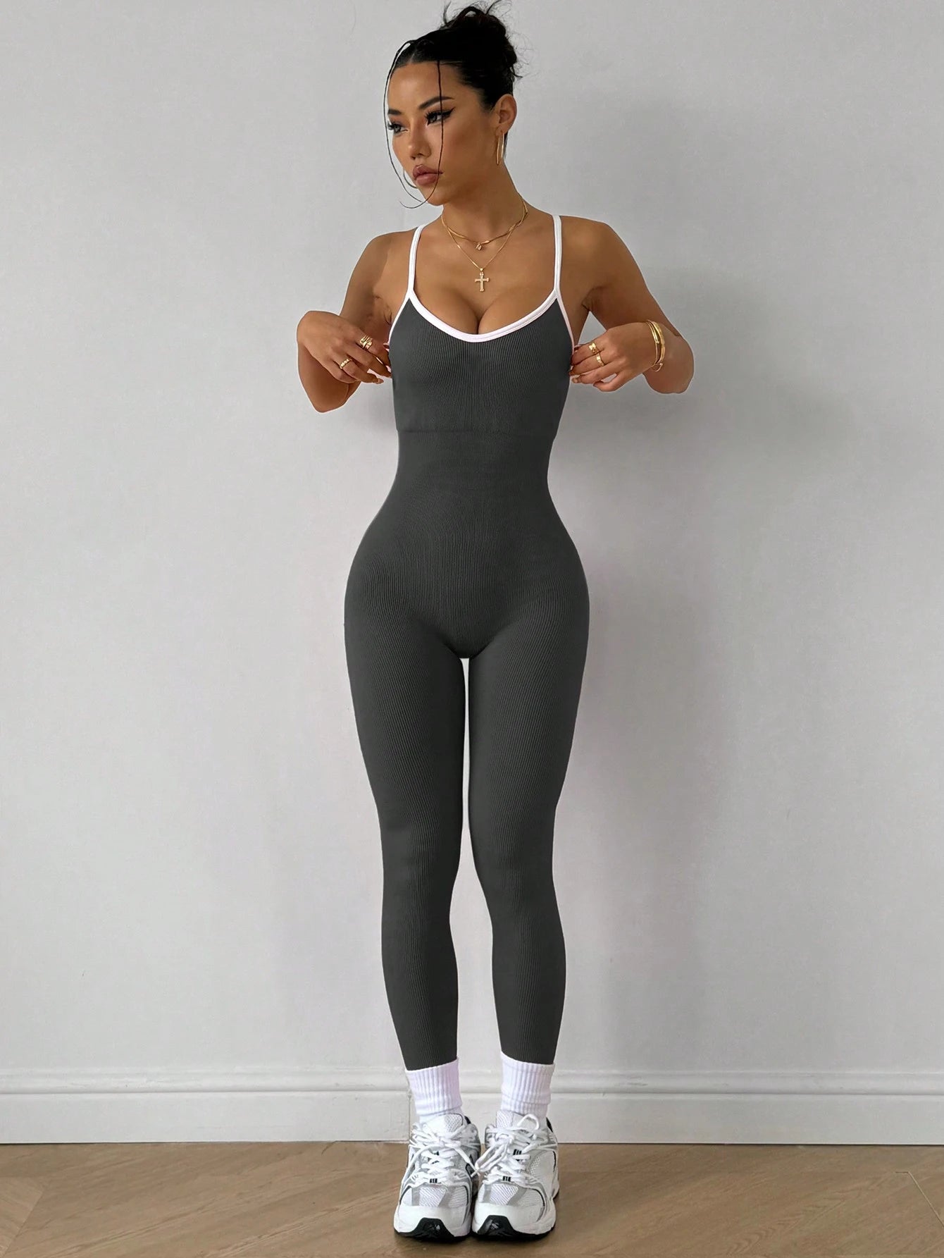 Slayoga Women'S Ribbed Yoga Jumpsuit Pants