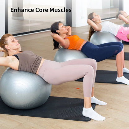 Cardio Drumming Equipment Set, Fitness Balance Ball with Pump & 3.2Oz Sticks, Aerobic Exercise Ball for Workouts, Stability, Pilates, Yoga, Pregnancy Gymnastics