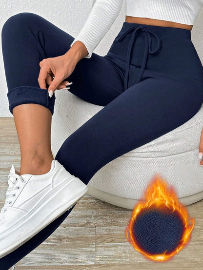 SHEIN Chicease Knot Front Thermal Lined Leggings